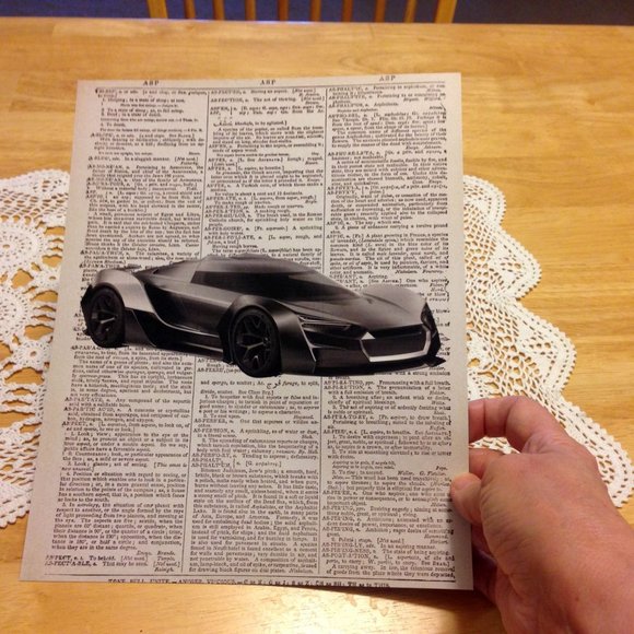 Expensive Vehicles on Newsprint wall art - Picture 6 of 7